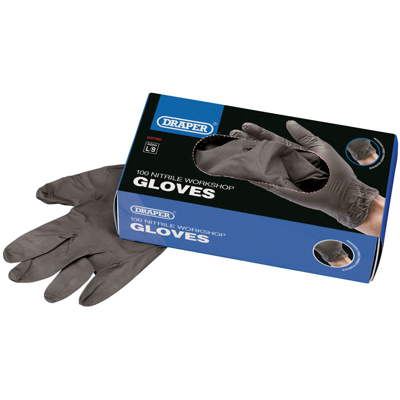 Draper Workshop Nitrile Gloves (Box Of 100)