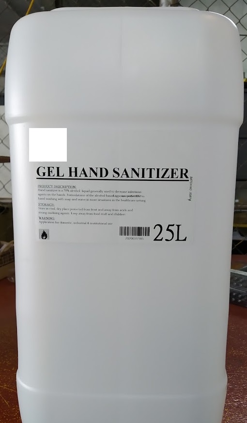 Alcohol based GEL hand sanitiser 25 Litre